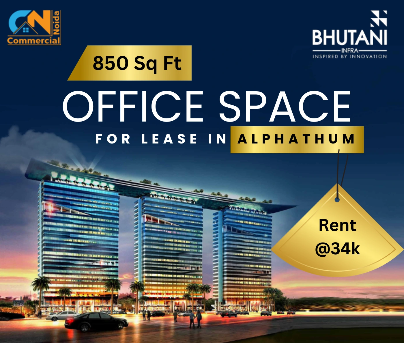 Office space for lease in bhutani alphathum